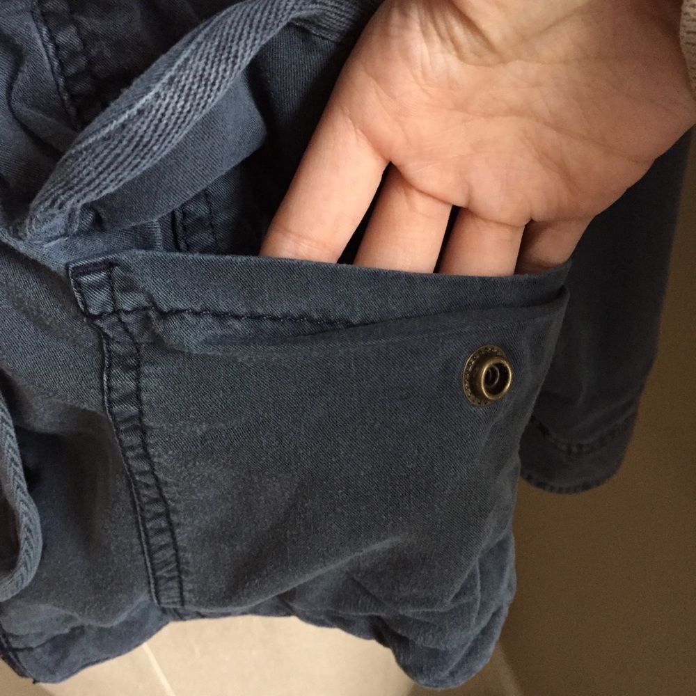 Hinge Slate Blue Zip Button Utility Jacket Xs - image 7